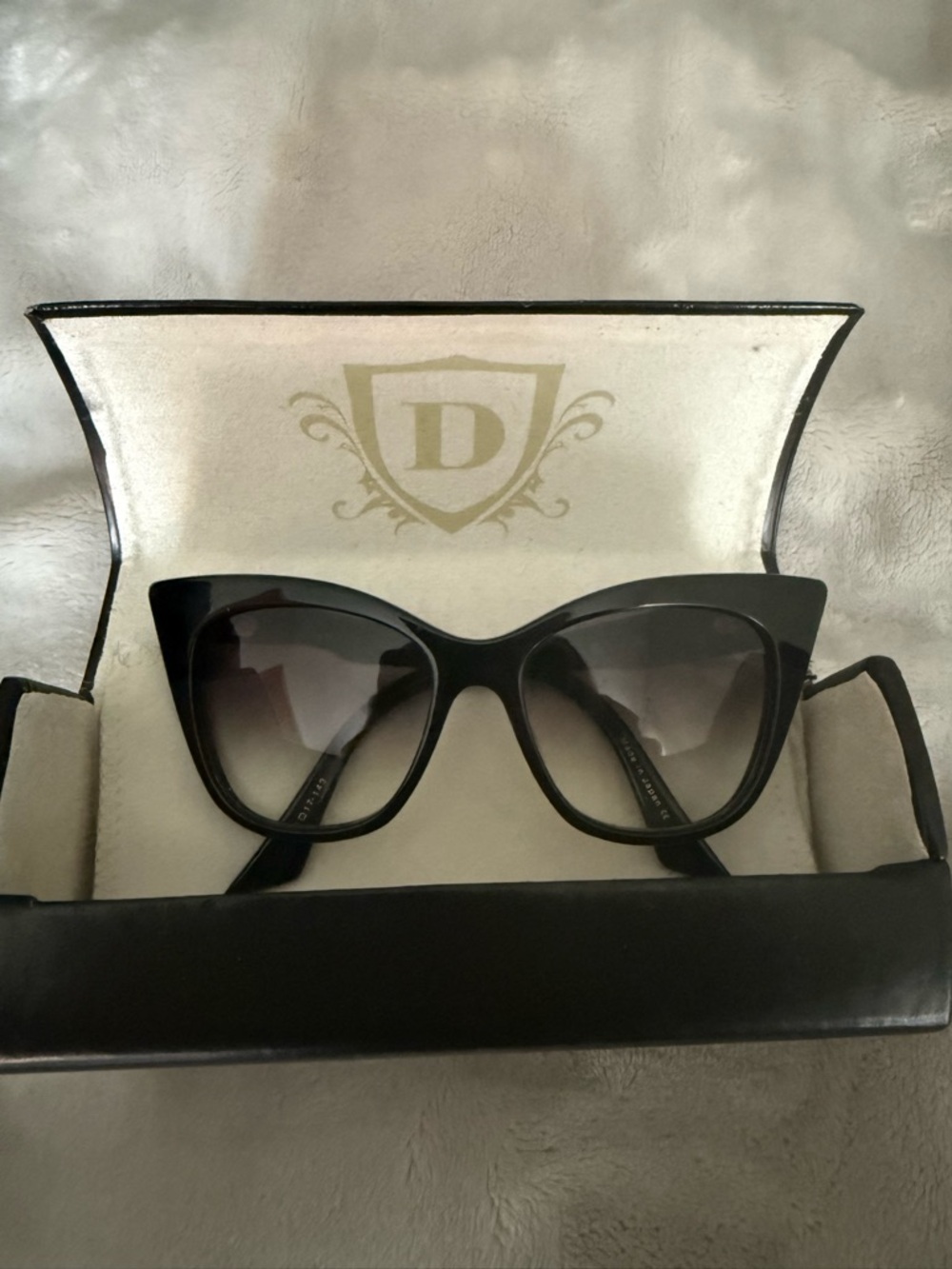 DITA Designer Black Cat-Eye Sunglasses